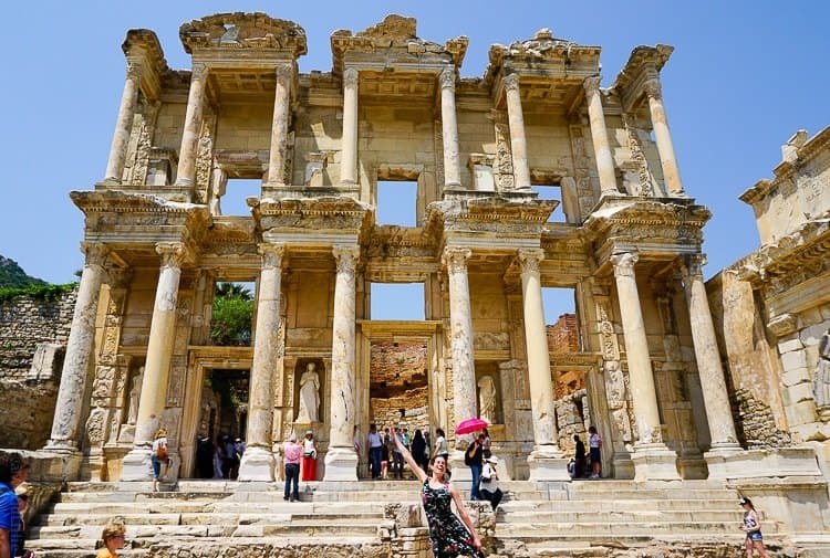 A Trip Now pilgrimage group at the ancient ruins of Ephesus